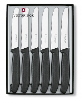 6.7333.6G Victorinox Tafelmesser-Set 6-teilig schw