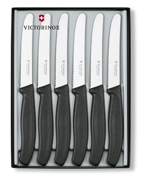 6.7333.6G Victorinox Tafelmesser-Set 6-teilig schw